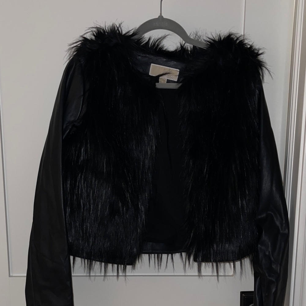 Michael Kors Black Faux Fur Jacket